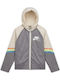 Kids Sweatshirt Cardigan With Hood And Pockets Grey Heritage