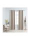 vidaXL Set Blackout Curtains With Beige Grommets 140x245cm