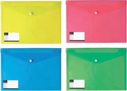Salco Transparent File Folder with Button Closure