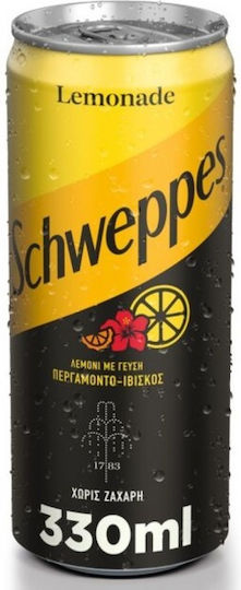 Schweppes Κουτί Σόδα Lemonade Bergamot & Hibiscus με Ανθρακικό Χωρίς Ζάχαρη 330ml
