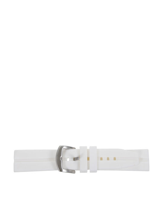 Tzevelion S 02 Gummi-Armband Weiß 22mm