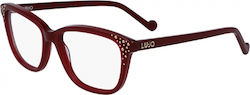Liu Jo Frauen Acetat Schmetterling Rote Brillengestelle mit Rezept