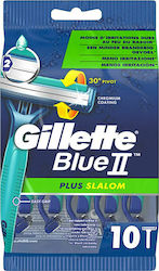 Gillette Plus Slalom Ξυραφάκια μιας Χρήσης με 2 Λεπίδες και Λιπαντική Ταινία για Ευαίσθητες Επιδερμίδες 10τμχ