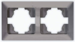 Eurolamp Horizontal Switch Frame 2-Slots Silver 152-12321