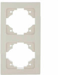 Eurolamp Switch Frame 2 Positions Vertical Installation in Beige Color 152-12125