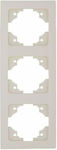 Eurolamp Switch Frame 3 Positions Vertical Installation in Beige Color 152-12126