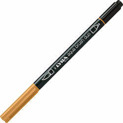 Lyra Aqua Brush Duo Μαρκαδόρος Σχεδίου Καφέ 4mm