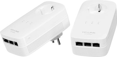 TP-LINK TL-PA8030P KIT v3 Powerline Διπλό για Ενσύρματη Σύνδεση με Passthrough Πρίζα και 3 Θύρες Ethernet