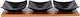 Cryspo Trio Porcelain Dessert Divided Serving Tray with 3 Slots Black