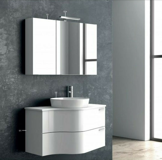 Karag Forma 100 Waschtisch mit Waschbecken Mattlack L100xB53xH50cm Weiß