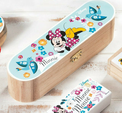 Christening Favor with Pencil Case Minnie Bloom made of Wood