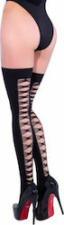 Chilirose Stockings with Back Lacing Black