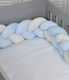 Baby Oliver Crib Bumper Braided Inside Light Blue 18x200cm
