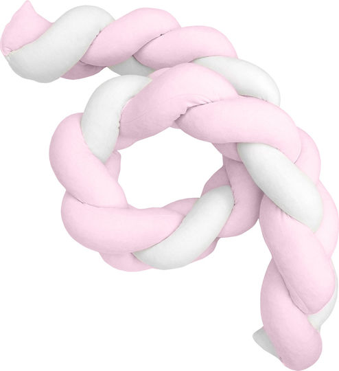 Baby Oliver Braided Inside Pink Crib Bumper 18x200cm