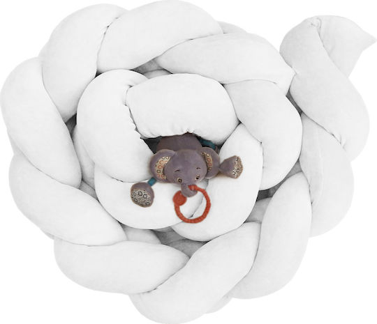 Baby Oliver Braided Inside White Crib Bumper 18x200cm