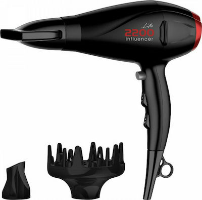 Life Influencer Hairdryer Ionic Hair Dryer with Diffuser 2200W 221-0196