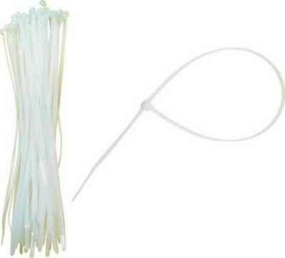 Pack of 50pcs White Plastic Cable Ties 400x5mm 200533_1