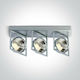 One Light Triplu Spot cu Soclu null în Culoare Argintiu