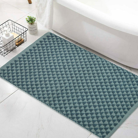 Lino Home Неслизащо Бански килим Памук Правоъгълена Zank 7300000197 Петрол 65x135бр