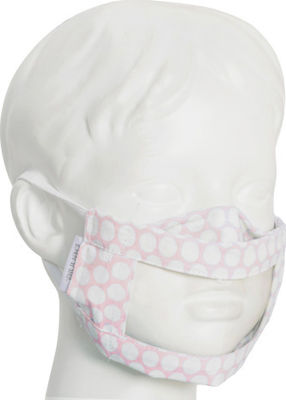 Pennie Smile Kids Ανεμπόδιστης Επικοινωνίας 15x7cm Schutzmaske Stoff mit klarem Fenster Rosa 420137-03 1Stück