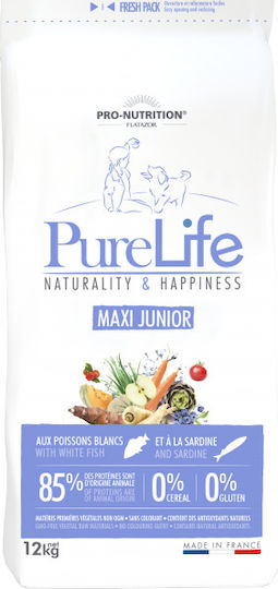 Flatazor Pure Life Maxi Junior 12kg Ξηρά Τροφή χωρίς Γλουτένη για Κουτάβια Μεγαλόσωμων Φυλών με Πουλερικά