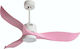 Evivak Figlia Deckenventilator 130cm mit Leuchte Rosa / Weiß
