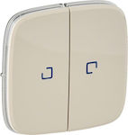 Legrand Valena Allure Lighting Front Plate Switch Beige Διπλό Α/Ρ 755226