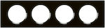 Legrand Celiane Universal Switch Frame 4-Slots Black Glass 069304