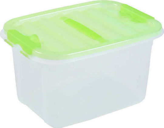 Homeplast Pin Plastic Storage Box with Lid Lime Green 21x27x17cm 1pcs