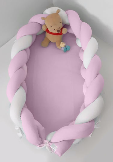 Baby Oliver Baby Nest With Detachable Tassel 200cm White/PInk