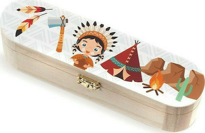 Christening Favor with Pencil Case Ινδιάνος made of Wood