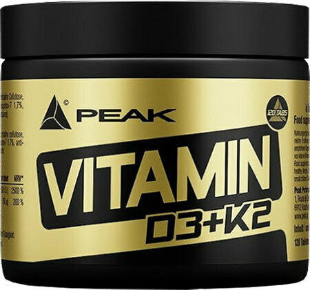 Peak Nutrition Vitamin D3 + K2 Vitamin for Immune System Boost & Bone Health 120 Tablets