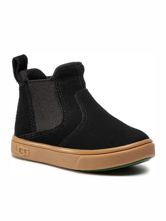 Hamden II Suede Kids Boots with Zipper Black