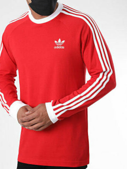 Adidas 3-Stripes Ανδρική Μπλούζα Μακρυμάνικη Scarlet