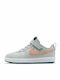Court Court Borough Low 2 Kids Sports Shoes Basketball with Hoop & Loop Closure Pure Platinum / Atomic Pink / Valerian Blue