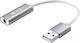 Sandberg Converter USB-A male to 3.5mm female Headset USB converter Silver 1pcs 134-13