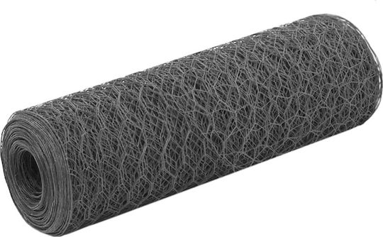 vidaXL Συρματόπλεγμα με Επικάλυψη PVC Γκρι 1.7x25m