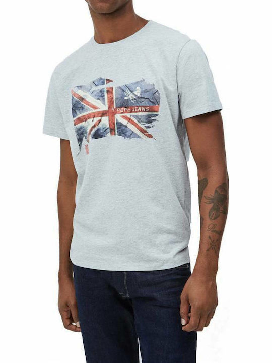 Pepe Jeans Ανδρικό T-shirt Γκρι με Λογότυπο