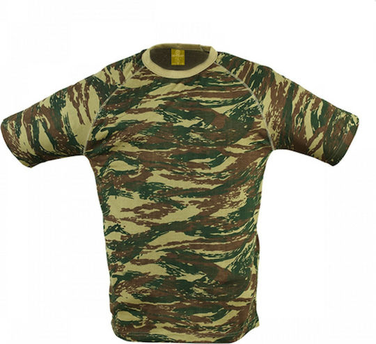 Pentagon Flatlock Short Sleeve Greek Camouflage T-shirt 100% Cotton Khaki