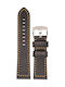 Tzevelion Leather Strap Black 24mm