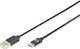 Digitus USB 2.0 Кабел USB-C Мъжки - USB-A Захранване PD Черен 1м AK-300154-010-S