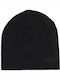 Label Beanie Männer Beanie mit Rippstrick in Schwarz Farbe