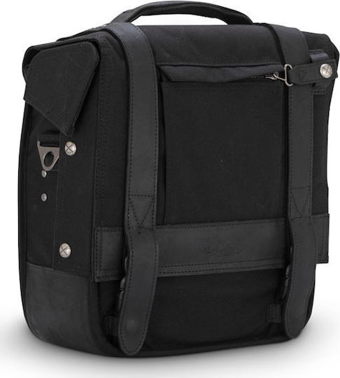 Burly Voyager Wax Cotton Πλαϊνή Βαλίτσα Μοτοσυκλέτας 11lt σε Μαύρο Χρώμα