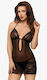 Softline Larisa Sexy Σετ με Ρόμπα με Δαντέλα & Διαφάνεια Black