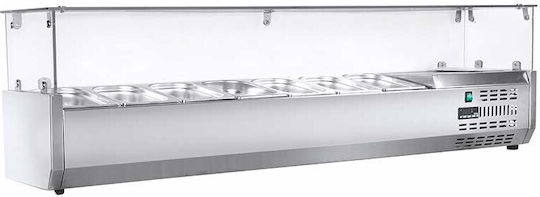 Niki Inox Kühlvitrine Tischgerät mit Kapazität 4x1/3 GN 122x40x45cm