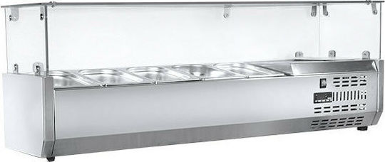 Niki Inox Kühlvitrine Tischgerät mit Kapazität 5x1/4 GN 125x34x45cm