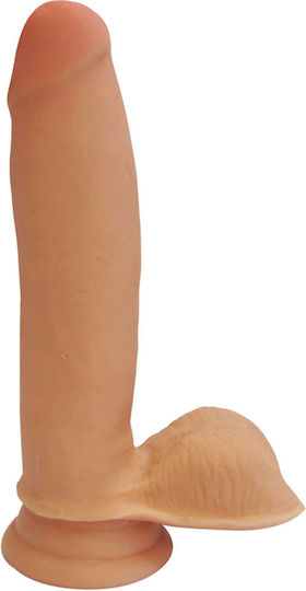 ToyJoy Get Real Dual Density Dildo with Balls Ρεαλιστικό Dildo με Όρχεις και Βεντούζα Flesh 18cm