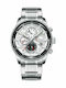 Curren Men's Watch 47mm Chronograph Battery with Silver Metal Bracelet