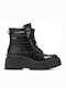 Bobbing Croco Women's Patent Leather Ankle Boots with Medium Heel Black