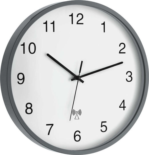 TFA Wall Clock Plastic Gray Ø30.2cm